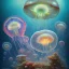 Placeholder: holographic jellyfish in an underwater cerulean ocean, artwork, Flickr, 8 k, detailed matte, fine-detailed, high-quality, in the style of George Grie, Anne Dittman, Anne Stokes, Lisa Parker, Selina French, alphonse mucha