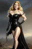 Placeholder: painting of kate winslet as evil queen in black leather gown, feminie, angry, stern look on her face, volouptous, busty, cleavage, emperious, mature, highly detailed, digital painting, artstation, concept art, smooth, sharp focus, illustration, art by gaston bussiere and alphonse mucha