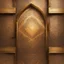 Placeholder: Hyper Realistic Bright-Glowing-Golden-Islamic-architecture-pattern on rustic-brown-rustic wall