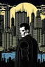 Placeholder: punisher sku;; city in the style of Hiroshi Nagai