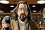 Placeholder: full details full realism the big lebowski on a radio station cartoon