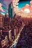 Placeholder: create a hyper detailed illustration of city in the comic art style of PETER CHAN, matte painting, colorful, dramatic sky and cloud, precisely drawn, boldly inked, with gritty textures, vibrant colors, dramatic otherworldly lighting