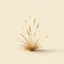 Placeholder: concept art of low poly stylized alien dry single leaf grass on a plain neutral background.