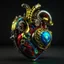 Placeholder: MULTICOLORED COMPLIMENTARY MECHANICAL HUMAN HEART, METALLIC, CLOCKWERK, STEAMPUNK, ANATOMICALLY CORRECT, RETROFUTURISTIC, CINEMATIC