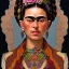 Placeholder: A beautiful portrait of Frida Kahlo by alphonse mucha, tribal tatoos, 4k, high details