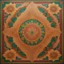 Placeholder: Symmetrical Looking Colorful Pakistani Cultural Art Pattern With Traditional Looking Floral Patterns Drawn (Using Colors Like: Golden, Orange, Maroon, Green and Brown) On Wall Background