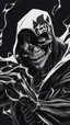 Placeholder: A close picture to Mix between Skeleton and venom symbiote in solo leveling shadow art style