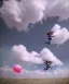 Placeholder: Ultra realistic clouds sky scene, wide angle, medium shot view, sweet childs, color smoke fog, free jumping flying, trinkets, monster hair, hair monster, jelly beans, balls, smile, happy, circus style, inflatable color clothing, extreme, wind, clouds sea, 20,000 feet altitude, stratosphere, soft color, highly detailed, unreal engine 5, ray tracing, RTX, lumen lighting, ultra detail, volumetric lighting, 3d, finely drawn, high definition, high resolution.