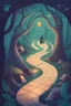 Placeholder: an illustration of a magical path with a wage covered fortune teller