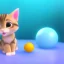 Placeholder: Cute kitten playing with a ball of string