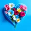 Placeholder: Create small bouquet pink heart colour and blue background