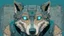 Placeholder: Robotic wolf looking at the camera, comic style