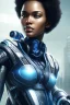 Placeholder: portrait,beautiful african robot, post-apocalyptic in a cyberpunk city, realistic, intriacte detail, sci-fi fantasy style, volumetric lighting, particales,highly detailed,cinamatic, deep