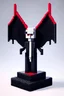 Placeholder: "VoxelVampire": Description: Vampire figure with voxel-style clothing, bat wings with pixelated texture, and a charming yet slightly mysterious expression. Pose: Elegant and confident pose, showcasing the vampire's personality. Accessories: Voxel-style clothing, bat wings with pixelated texture.