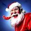 Placeholder: wings, freaky crazy Santa with wings, laughing, flying, satan wings