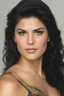 Placeholder: 1980's yearbook photo, teenage girl, Gina Carano as Wonder Woman, 18 years old, black hair, 80's hairstyle, photorealistic, --ar 9:16 --style raw,