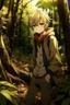 Placeholder: Dirty Blonde Anime Teen Boy in the woods