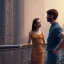 Placeholder: a man and a woman screaming at each other on a balcony, downtown new york, dramatic, dramatic lighting, volumetric lighting, hyperrealism, 8k, high quality, photorealistic, lot of details