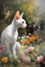 Placeholder: Masterpiece, best quality, Willem Haenraets style painting of a portrait of a Cornish Rex cat in the garden, painted by Willem Haenraets