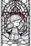 Placeholder: kids coloring page, stained glass window, cartoon style, thick lines, low detail, no shading