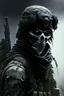 Placeholder: A soldier in the game modern warfare, he wears a black skull helmet that covers his face. He is a sniper, but can also run point. His call sign is Wraith.