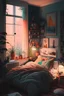Placeholder: cozy vibes art bedroom