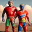 Placeholder: Realistic image of Donald trump wrestler, Mexican wrestling style, Mexican wrestling mask, chin and nose visibles, red and blue breeches, glow us flag dress, suspenders, retro style, 80s, vibrant color, highly detailed, sky background, concept art, unreal engine 5, god rays, ray tracing, RTX, lumen lighting, ultra detail, volumetric lighting, 3d, finely drawn, high definition, high resolution.