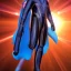 Placeholder: Full body ,Beautiful galactic man, blue eyes, long blond hair, cosmic blue suit, galactic blue backdrop, soft lighting, hyper realistic, unreal engine 5, 16k