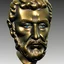 Placeholder: a bronze enameled sculpture of a face