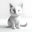 Placeholder: 3d cat plain whitee backgroun