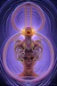 Placeholder: Spiritual being with Tentacles over human Head creating reality around, wrapping Spiral around Human, Psychedelic