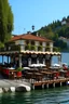 Placeholder: public bar on the lake of the swiss riveria