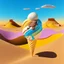 Placeholder: an ice cream in the style of kandinsky in the desert