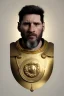 Placeholder: Realistic image, sculpture, white marble material with gold veins, Lionel Messi, gold laurel leaves crown, gold ornaments, Renaissance style, sun rays background, waist up portrait, epic, celestial, cinematic lighting, God lights, 4k resolution, smooth details, soft lighting, unreal engine 5, art station, substance 3d.