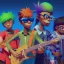 Placeholder: Portrait 3d of band <Gorillaz> style,