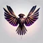 Placeholder: symetry!!, butterfly!!, view from a side, wings waving, logo, NFT, futuristic, curves, lines, simple, gradient, creative, falcon, eagle