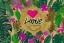 Placeholder: love, high contrast, Tropical flowers,heart drawing, crystals, tropical leaves, sacred altar, Fantasy temple,