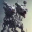 Placeholder: a beautiful full frame portrait digital painting of futuristic dogpunk robot, wide angle view, close-up, macro lens, centered camera, titanium accents, intricate details, small minutiae, tiny features, particulars, colorful, 8k, least ambient occlusion, volumetric lighting, volumetric clouds