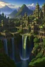 Placeholder: The Cascades are the name of a huge city built by humans, Dwarves and Gnomes into the hills of the Eternal Spires, the largest mountain range in the world. It is controlled by 3 large factions. There is a massive waterfall cascading through the entire city to a large pool in the middle of the town square near the Moon Temple