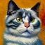 Placeholder: Portrait of a cat by Van Gogh