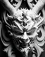 Placeholder: highly detailed beautiful organic molding, art nouveau, sharp focus, dynamic lighting, elegant harmony, beauty, masterpiece , only oni mask, cyberpunk, white and black, 2d