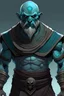 Placeholder: Goliath monk humanoid 10 feet tall teal eyes