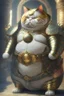 Placeholder: Fat cat god wearing filigreed armor