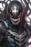 Placeholder: Venom mix with machine in solo leveling shadow artstyle, cyberpunk them, intricate details, highly detailed, high details, detailed portrait, masterpiece,ultra detailed,best quality