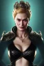 Placeholder: Cersei Lannister as evil queen in black leather, busty, cleavage, curvy, lena headay, angry, stern look. character design by cory loftis, fenghua zhong, ryohei hase, ismail inceoglu and ruan jia. unreal engine 5, artistic lighting, highly detailed, photorealistic, fantasy