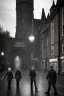 Placeholder: Creepy Old photo of Southampton bargate and eerie cat man and twisted street lights focussed on children's faces