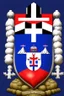 Placeholder: Image of the Slovak Coat of Arms, where instead of a cross there will be a dumbbell and instead of mountains there will be volleyball balls