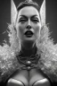 Placeholder: Joan Crawford as evil queen in black leather, busty, cleavage, dominatrix, curvy, angry, stern look. unreal 5, octane render, cinema4d, dynamic lighting, dramatic lighting, 4k, redshift render, highly detailed, hyper realistic,anthropomorphic