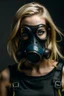 Placeholder: Blonde woman with gas mask