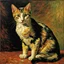 Placeholder: Portrait of a cat by Van Gogh